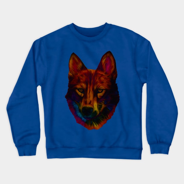 rainbow wolf Crewneck Sweatshirt by candimoonart